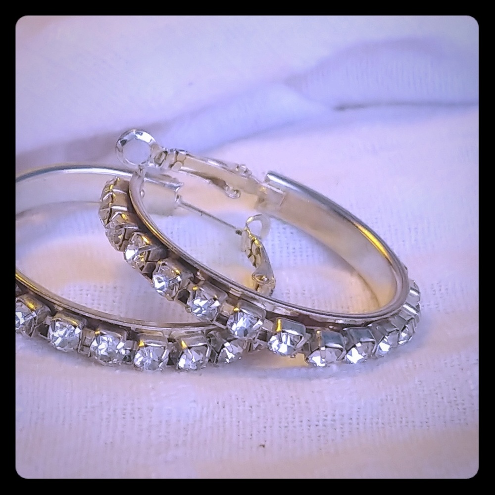 Rhinstone Hoop Earrings